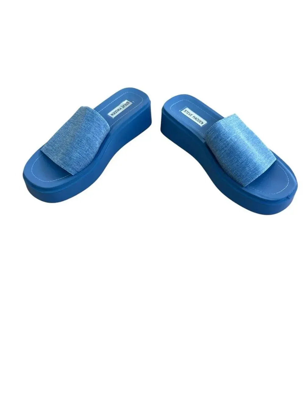 Steve Madden 90s Gimmee Blue Platform Sandals